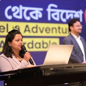 Speakers presenting at the Travelzia event